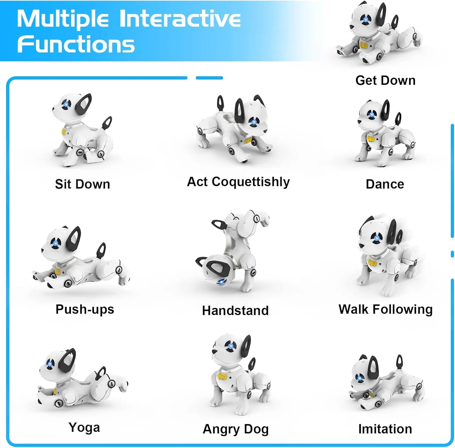 Remote Control Robot Dog Toy, RC Dog Programmable Smart Interactive Robotic Pets, RC Stunt Robot Toys Deg Imitates Animals Music Dancing Handstand Push-up Follow Functions for Boys Girls Toy