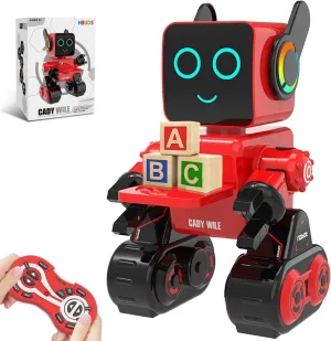 Remote Control Robot Toy for Kids, Programmable RC Robot, Speaks, Dance Moves, Plays Music. Built-in Coin Bank. Rechargeable Robot Kit for Boys, Girls, Age 8 