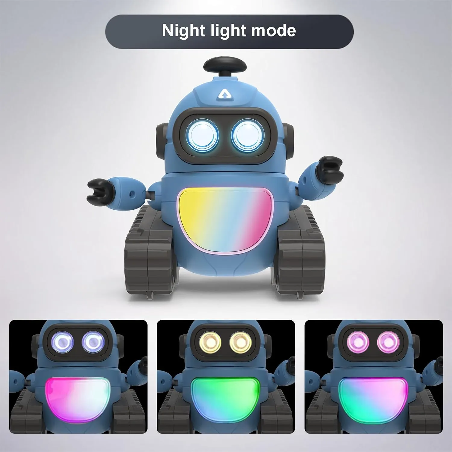 Remote Control Robot Toy with Cool Lighting, Multiple Music, 360° Rotation, and Program,Rechargeable,Gifts for Kids Ages 3  Years