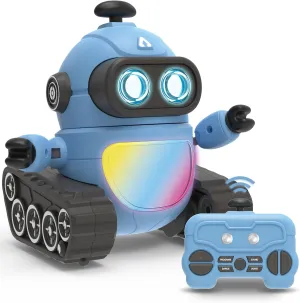 Remote Control Robot Toy with Cool Lighting, Multiple Music, 360° Rotation, and Program,Rechargeable,Gifts for Kids Ages 3  Years
