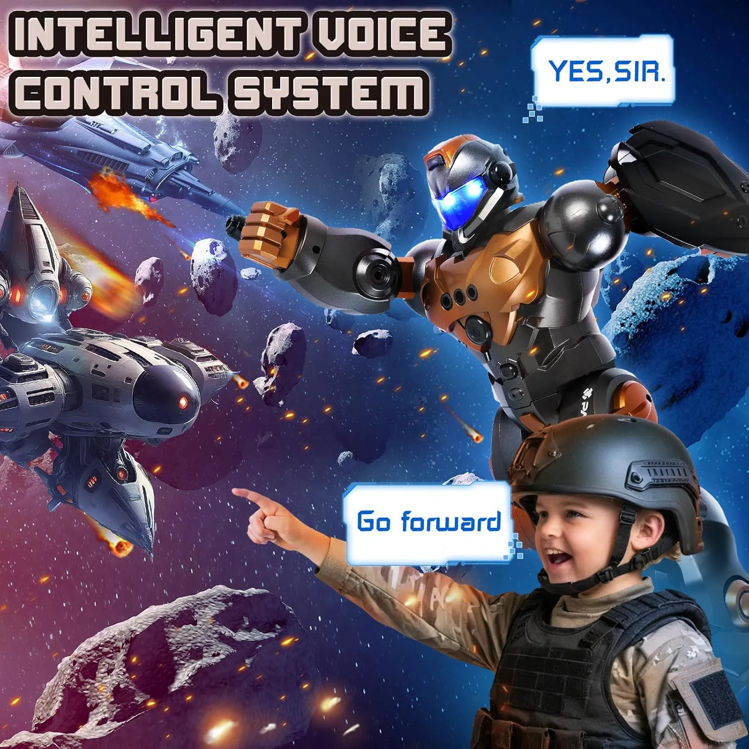 Remote Voice Control Robot Toys for Kids, Intelligent Programmable Robot Gifts, Popular Science Story Toys, Gesture Sensing