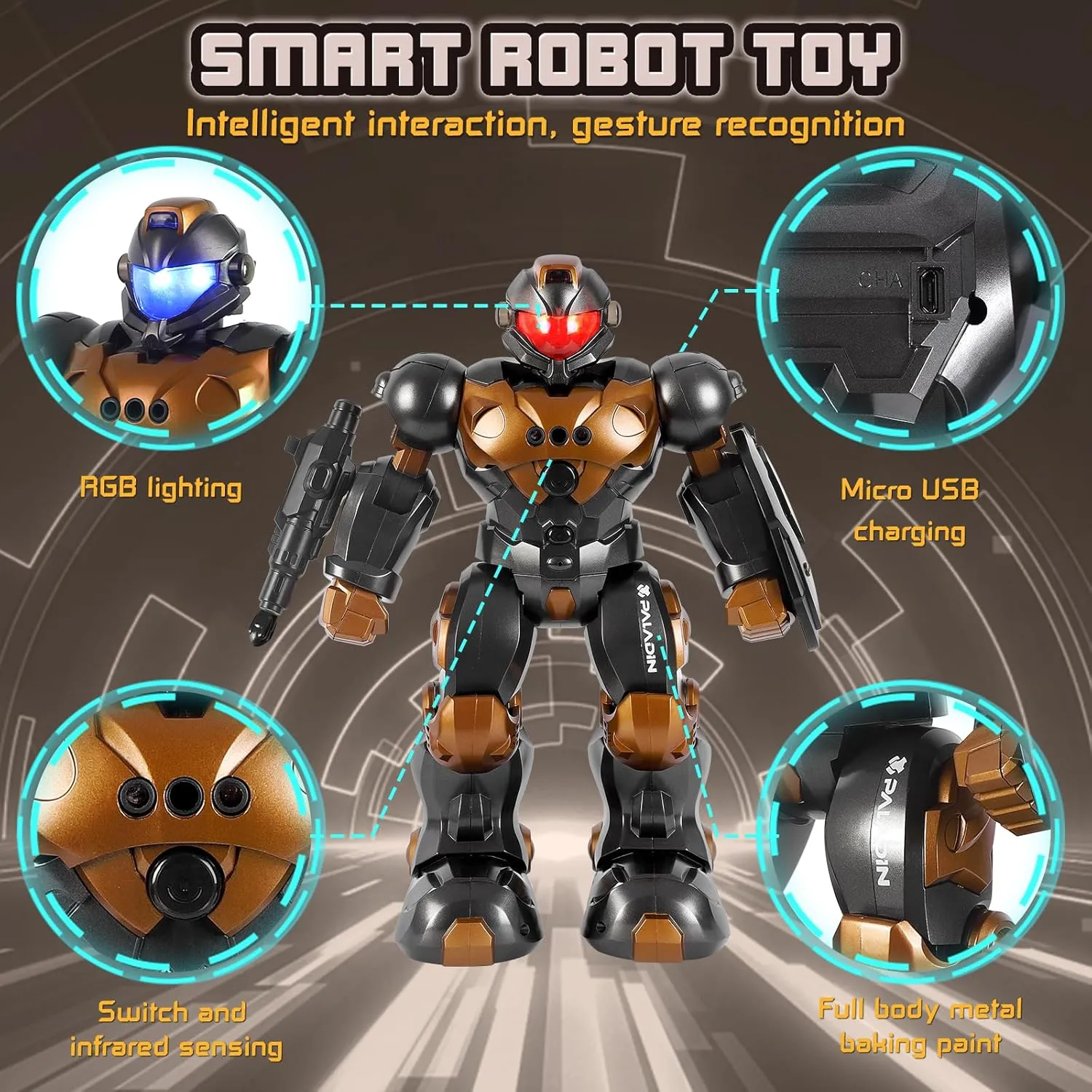 Remote Voice Control Robot Toys for Kids, Intelligent Programmable Robot Gifts, Popular Science Story Toys, Gesture Sensing