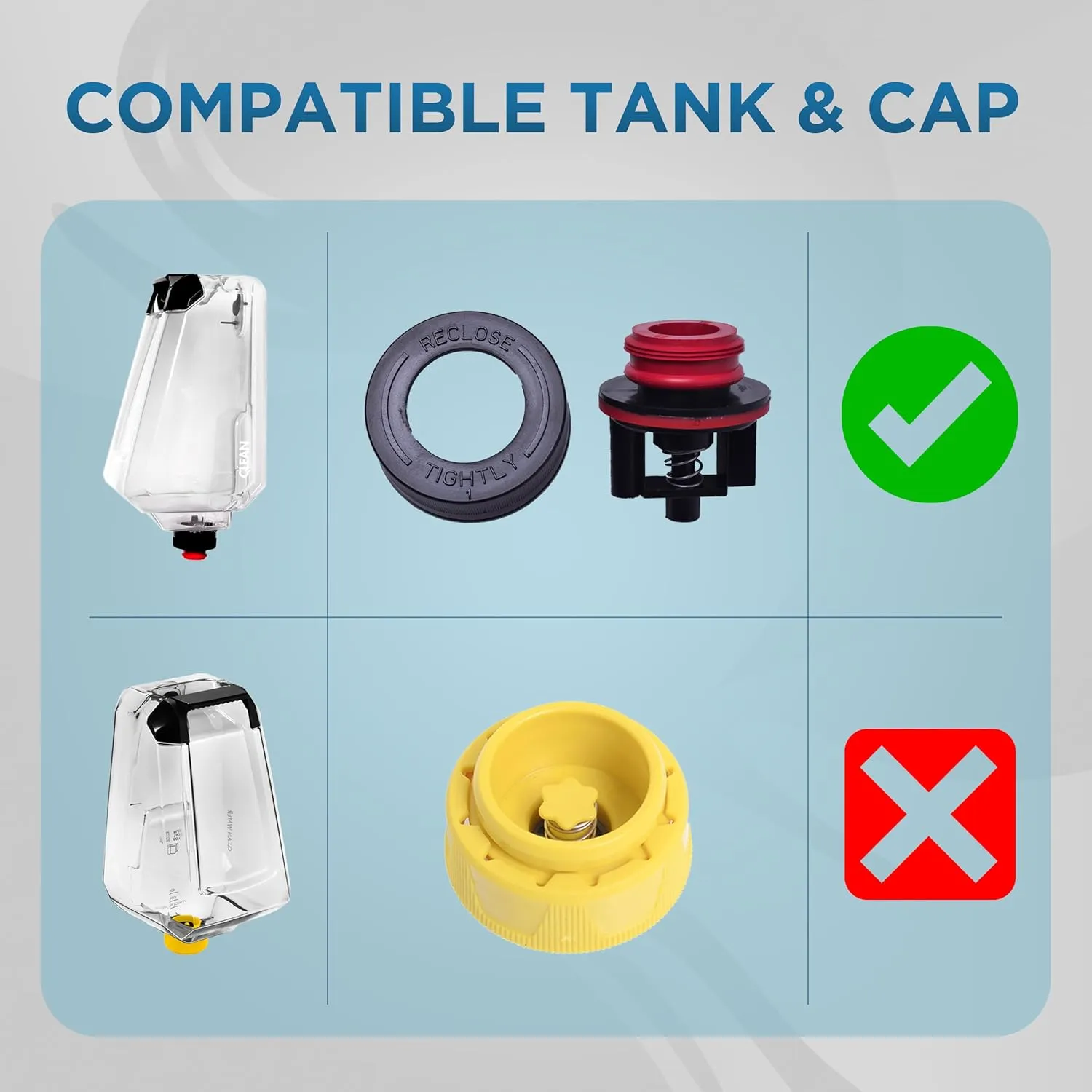 Replacement Clean Tank With Cap for Bissell TurboClean PowerBrush Pet Carpet Cleaner Machines - Part #1623828 | Compatible Only with Models 2987, 2806, 28062, 28068, 29878, 29879