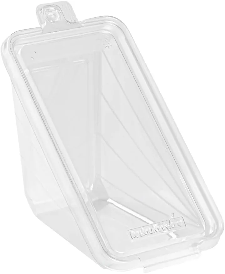Restaurantware Tamper Tek 7.4 x 3.9 x 3.5 Inch Triangle Take Out Containers 100 Durable Sandwich To-Go Containers - Tamper-Evident Freezable Clear Plastic Sandwich Containers With Hinged Lids
