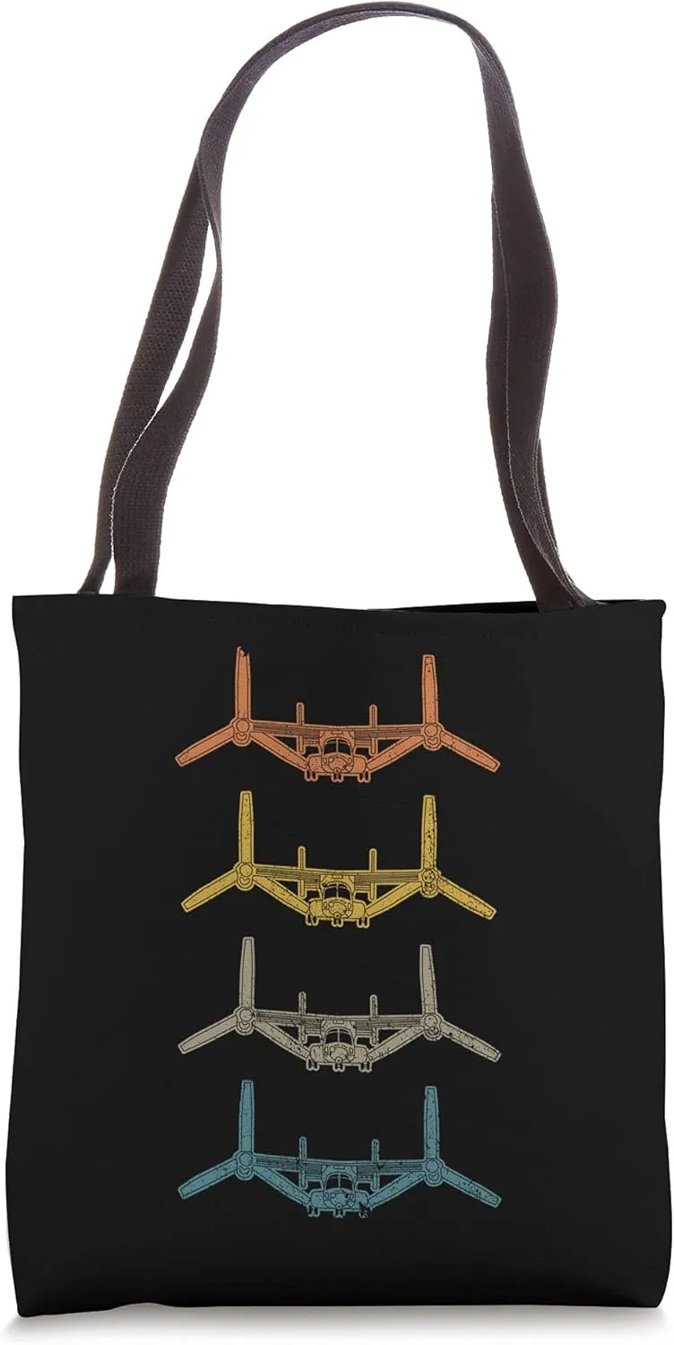 Retro V-22 Osprey Helicopter Schematic Vintage V22 Osprey Tote Bag