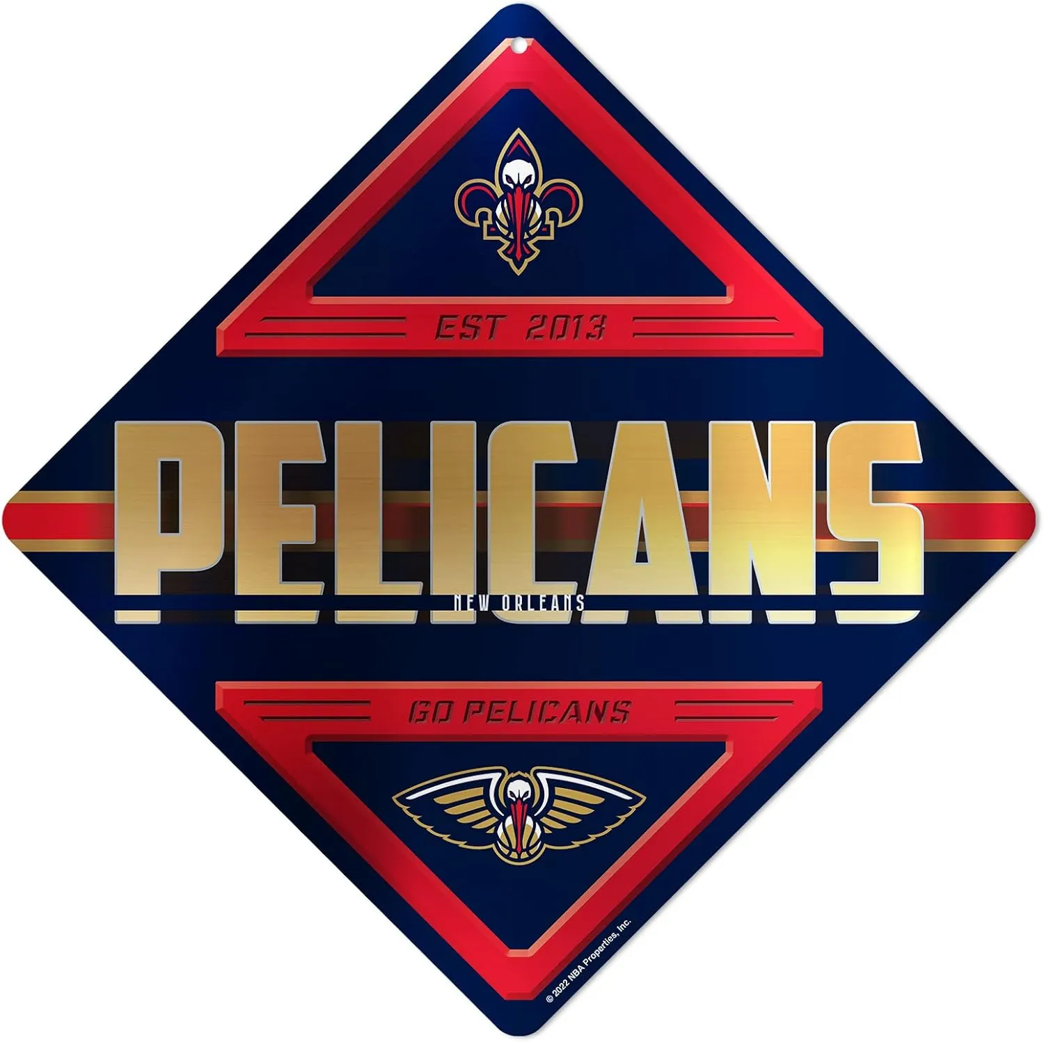 Rico Industries NBA Basketball Metal Sign 16.5" x 16.5" Home Décor - Bedroom - Office - Man Cave