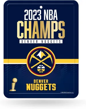 Rico Industries NBA Basketball NBA Champions 8.5" x 11" Carbon Fiber Metal Parking Sign - Great for Man Cave, Bed Room, Office, Home Décor
