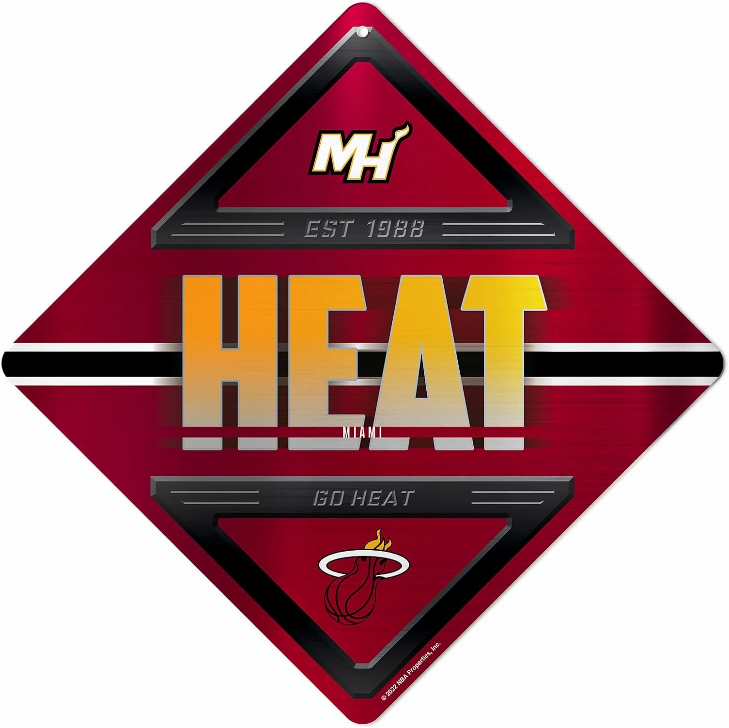 Rico Industries NBA Basketball Metal Sign 16.5" x 16.5" Home Décor - Bedroom - Office - Man Cave