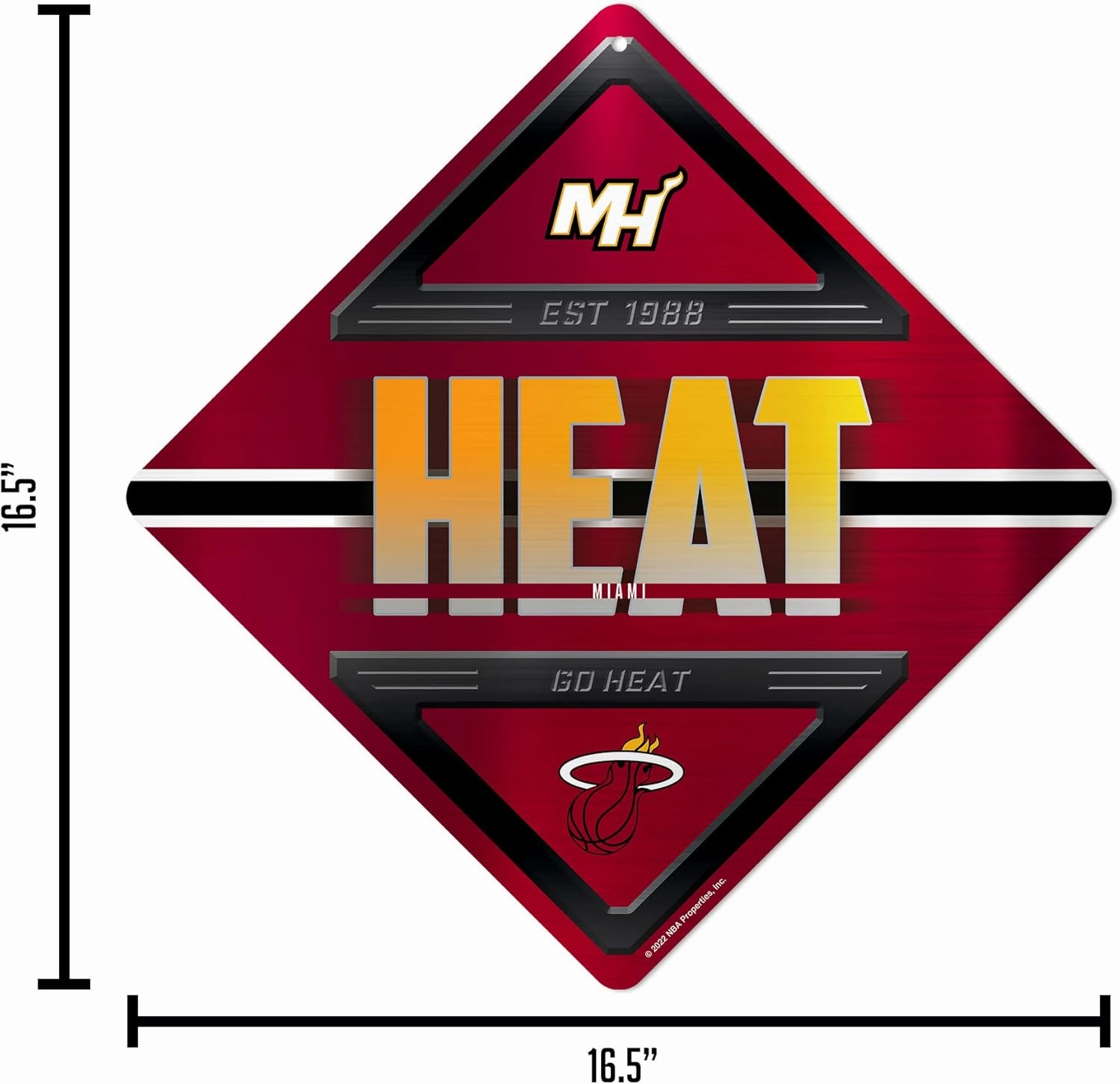 Rico Industries NBA Basketball Metal Sign 16.5" x 16.5" Home Décor - Bedroom - Office - Man Cave