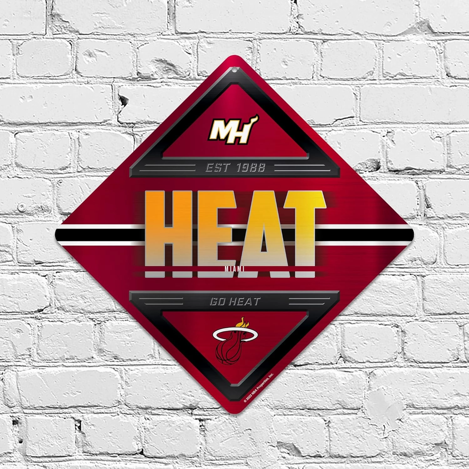 Rico Industries NBA Basketball Metal Sign 16.5" x 16.5" Home Décor - Bedroom - Office - Man Cave