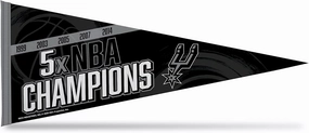 Rico Industries NBA Basketball Multi Championship 12" x 30" Felt Wall Décor Pennant - Great for Home/Bed Room/Man Cave Décor