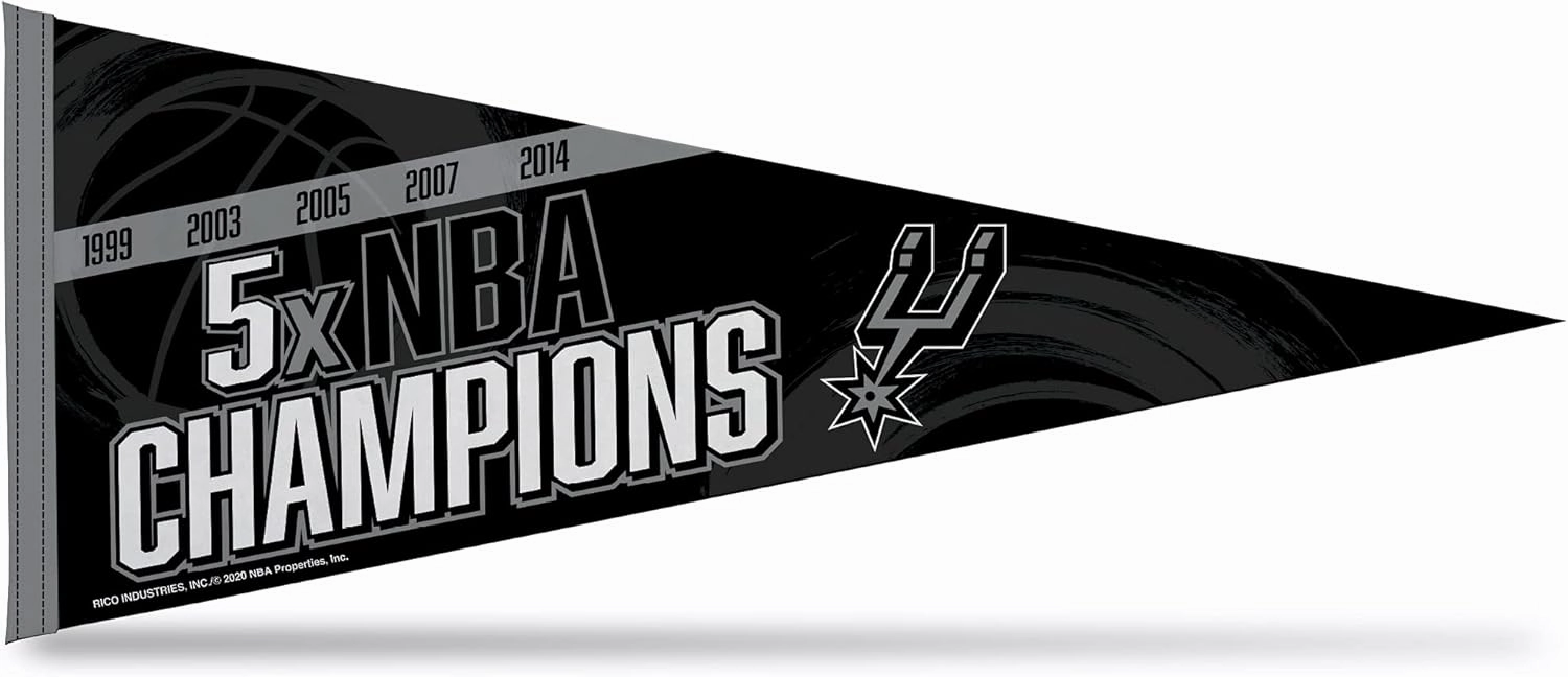 Rico Industries NBA Basketball Multi Championship 12" x 30" Felt Wall Décor Pennant - Great for Home/Bed Room/Man Cave Décor