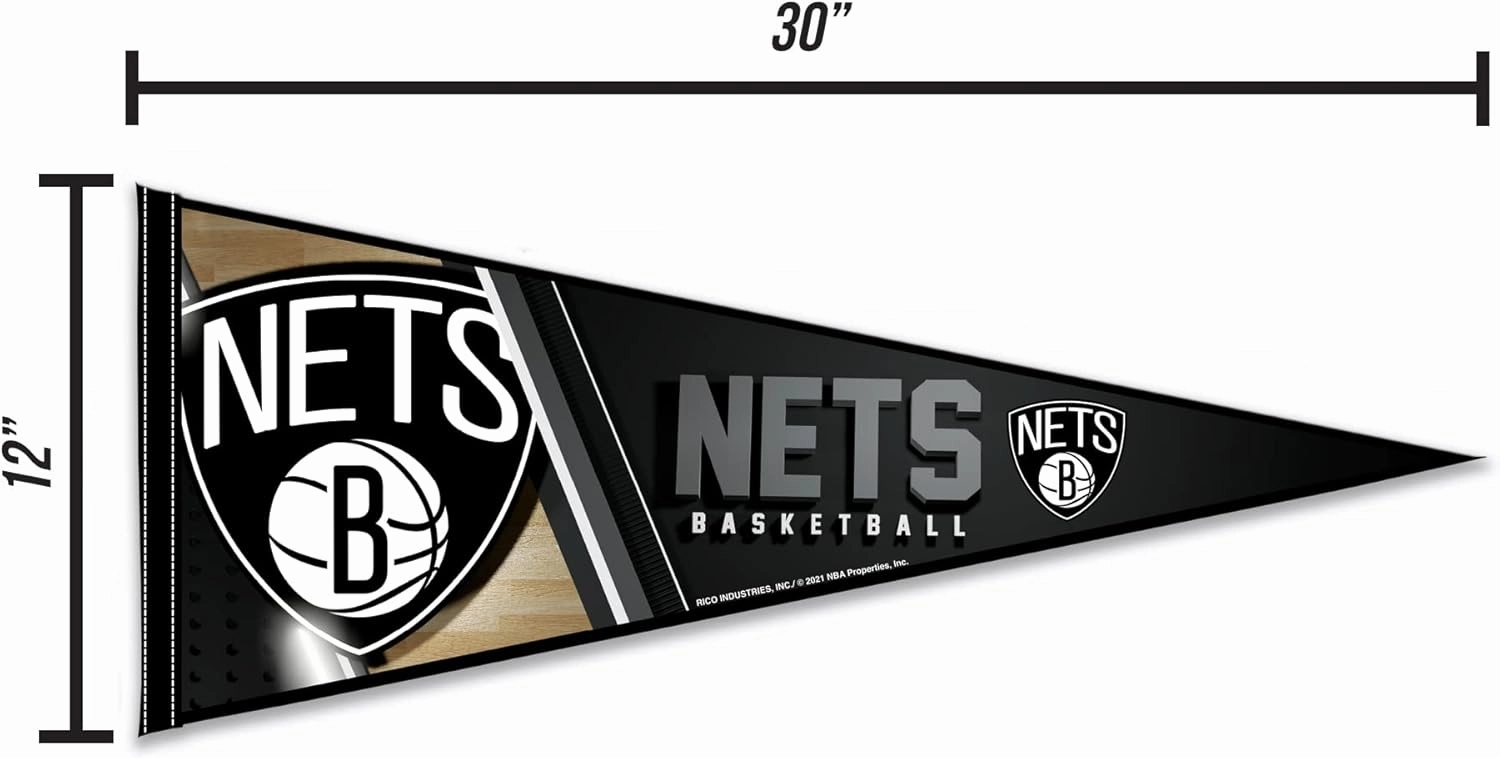 Rico Industries NBA Basketball Primary 12" x 30" Felt Wall Décor Pennant - Great for Home/Bed Room/Man Cave Décor