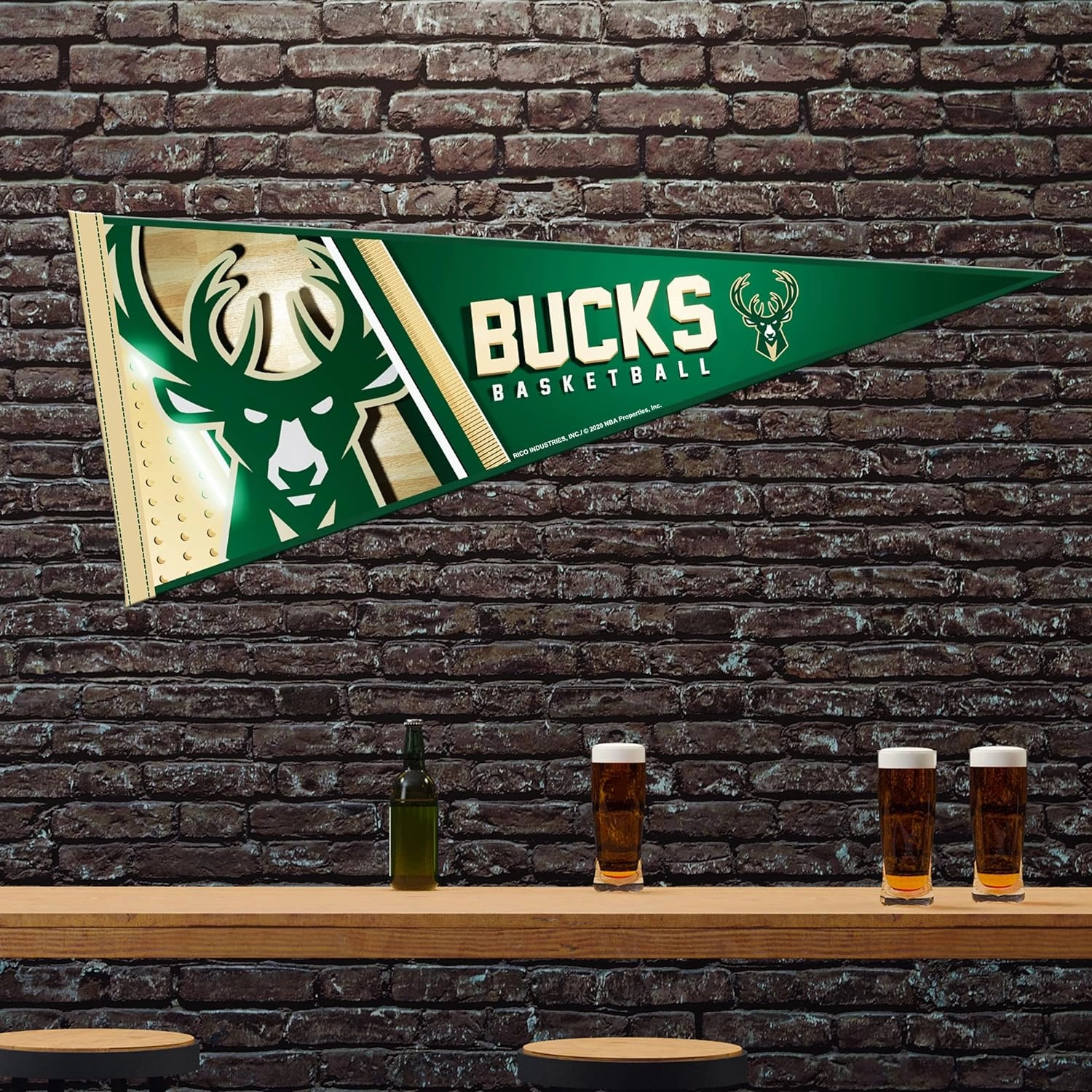 Rico Industries NBA Basketball Retro 12" x 30" Felt Wall Décor Pennant - Great for Home/Bed Room/Man Cave Décor