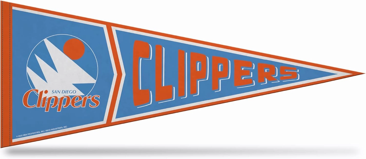 Rico Industries NBA Basketball Retro 12" x 30" Felt Wall Décor Pennant - Great for Home/Bed Room/Man Cave Décor