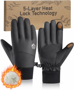 RIGWARL -5℉ Winter Warm Gloves with Thickest Thermal Plush for Extreme Cold Weather, Completely Waterproof Gloves Men Women, Lightweight Glove with Touchscreen Fingers for Hiking Running Skiing Work