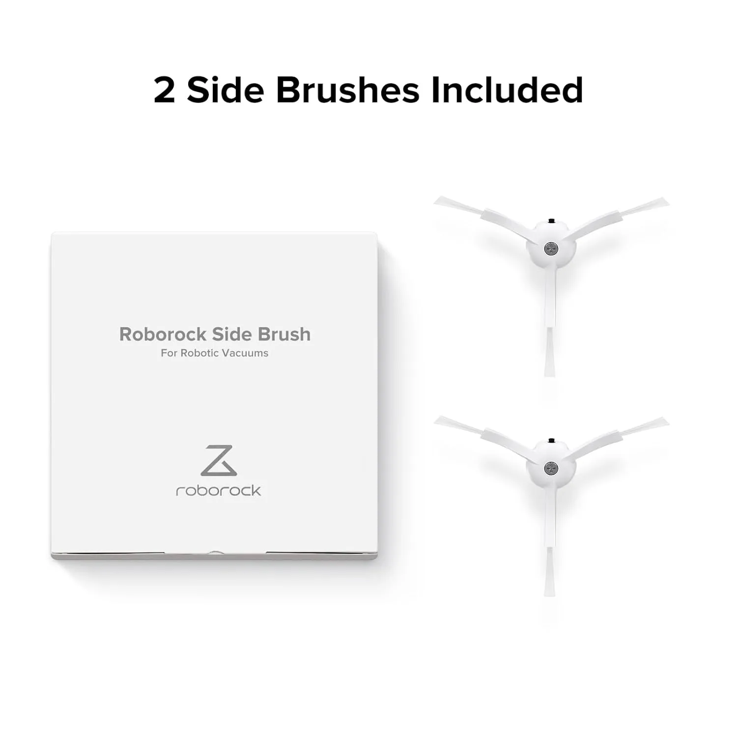 roborock Side Brushes Replacement (2 Pieces) for S8 Pro Ultra, S7 Max Ultra, Q Revo, Series of S7 MaxV/S7/Q7Max/Q8 Max/S8/Q7/Q5/S6/S5/S4/E5/E4/E3/E2 Robot Vacuum Cleaner, White