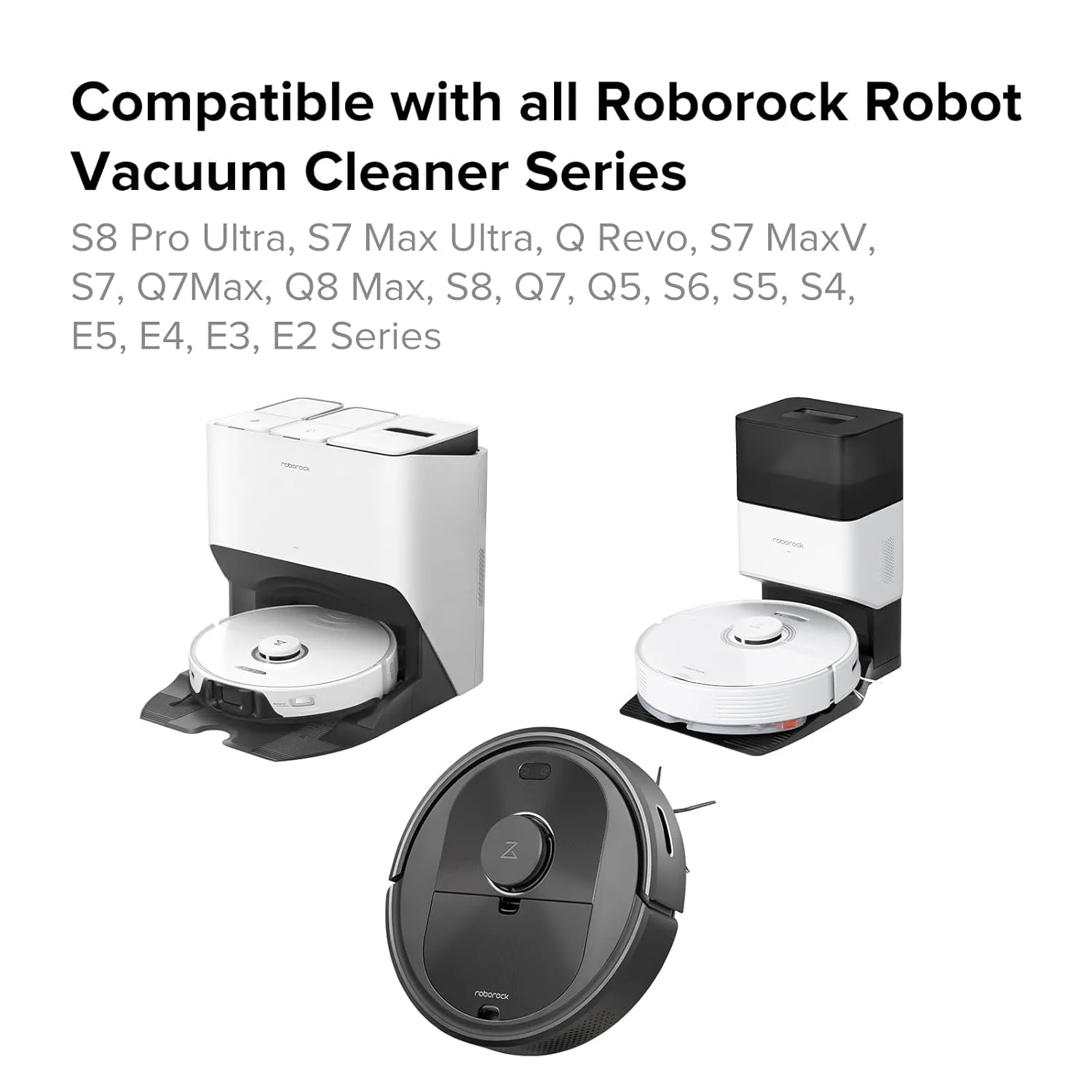 roborock Side Brushes Replacement (2 Pieces) for S8 Pro Ultra, S7 Max Ultra, Q Revo, Series of S7 MaxV/S7/Q7Max/Q8 Max/S8/Q7/Q5/S6/S5/S4/E5/E4/E3/E2 Robot Vacuum Cleaner, White