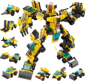 Robot Building Toys for Kids-Transforming Engineering Building Blocks Construction Vehicles Kit, 17 in 1 STEM Learning Set, Birthday Gifts for Children Boys Girls Age 6-12 Years Old