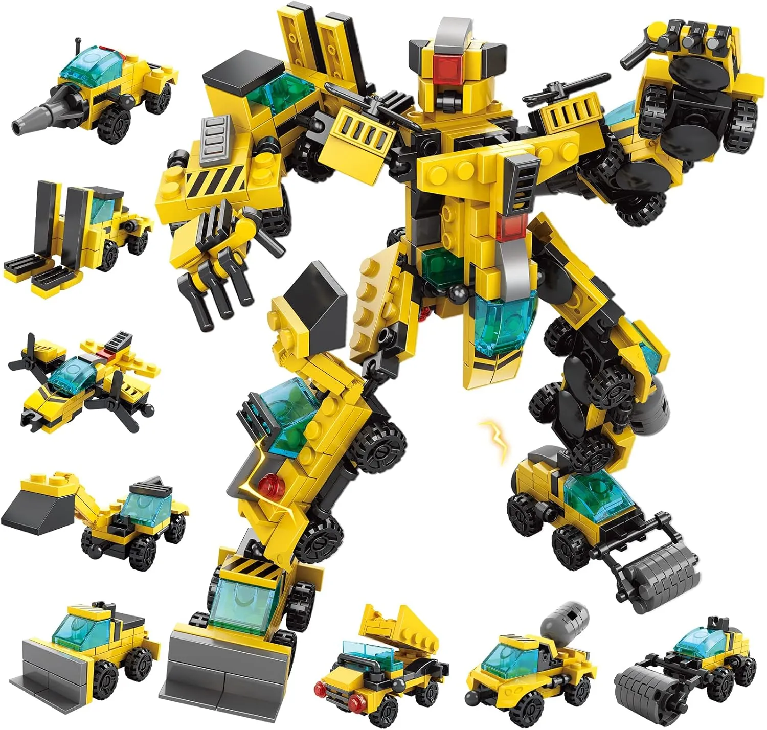 Robot Building Toys for Kids-Transforming Engineering Building Blocks Construction Vehicles Kit, 17 in 1 STEM Learning Set, Birthday Gifts for Children Boys Girls Age 6-12 Years Old
