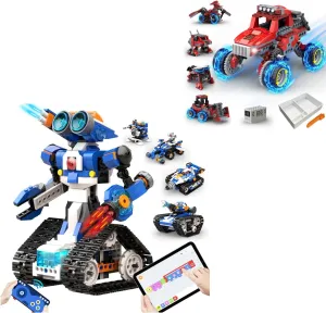 Robot J 6-in-1 Programmable STEM Learning Toy and Robot B 8-in-1 Electronic STEM Kits