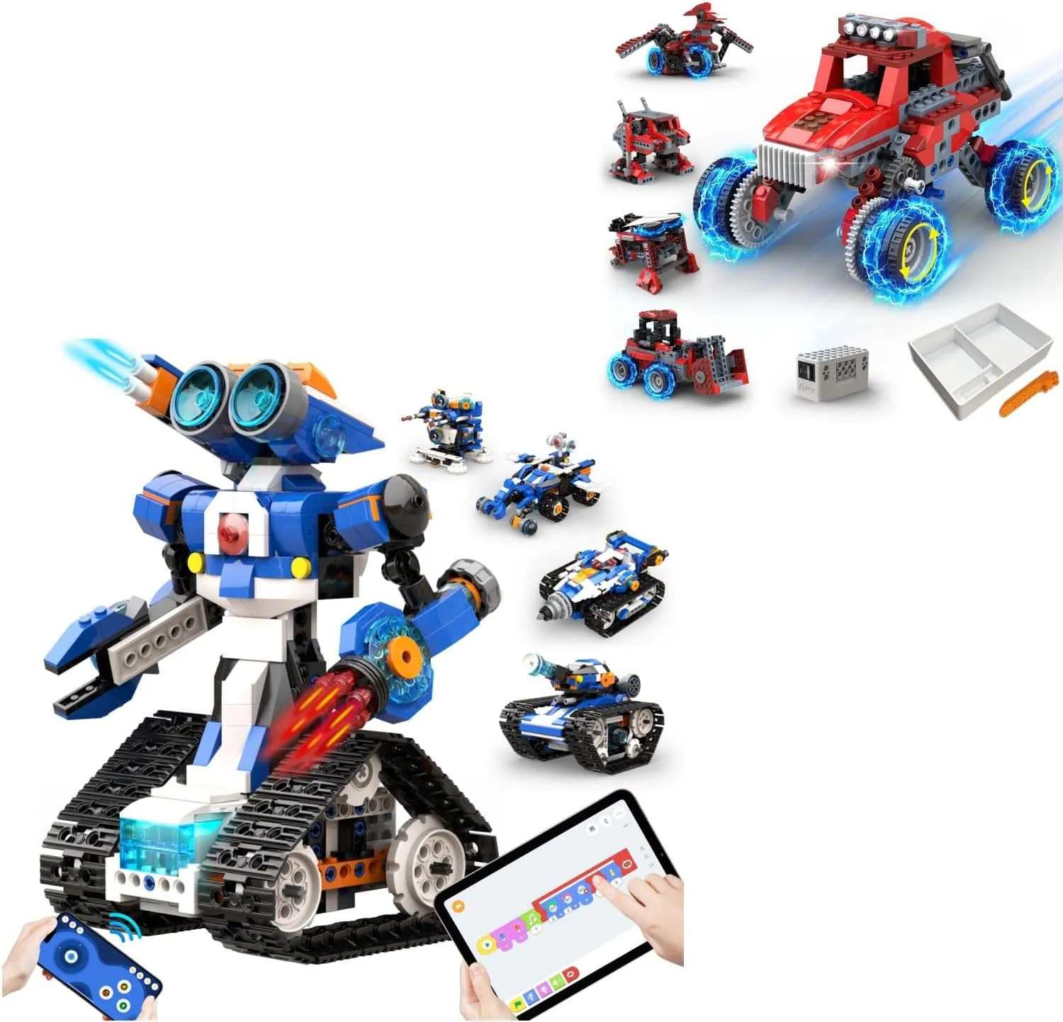 Robot J 6-in-1 Programmable STEM Learning Toy and Robot B 8-in-1 Electronic STEM Kits