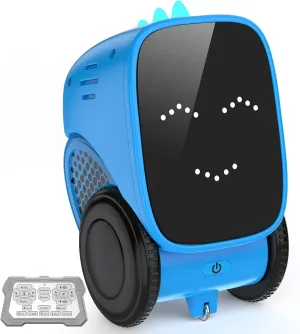 Robot Toys for Kids Interactive Kids Robot Smart Robot with Auto-Demonstration, LED Emoticons, Programming, Story, Remote Control Dinosaur Robot for Boys Girls Age 3-5 8-12, Blue