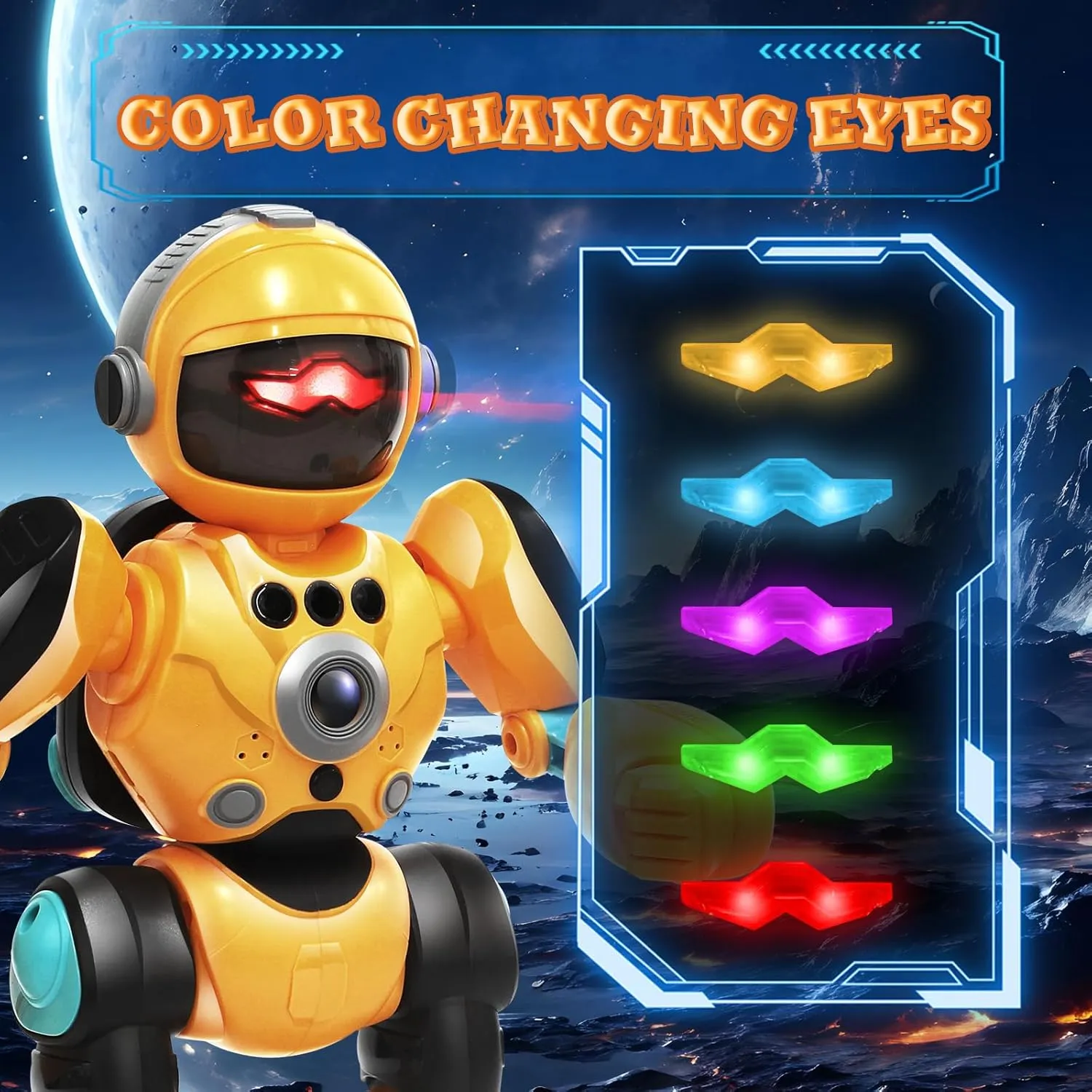 Robot Toys Gift for Kids: Remote Control Robot Programmable Robot with Record Voice Music Dancing Gesture Control, for Toddler Boys and Girls Yellow