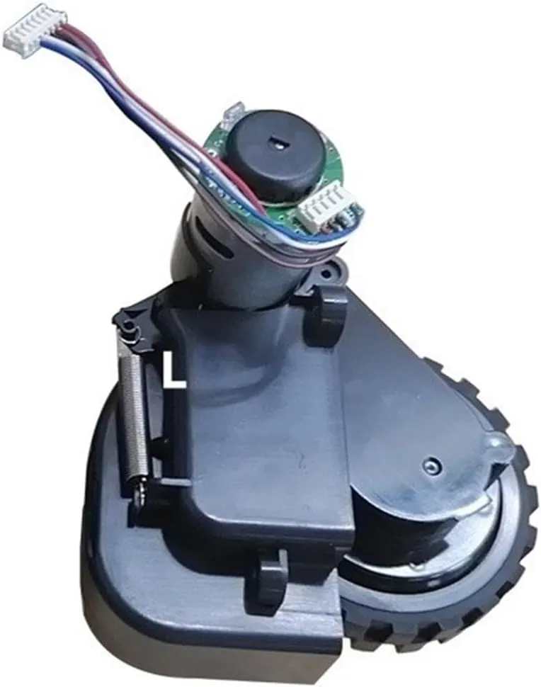Robot Vacuum Cleaner Wheel Motor Assembly，Compatible for Puppyoo R30 Robotic Vacuum Cleaner Parts Replacement Accessories(Black L Wheel)