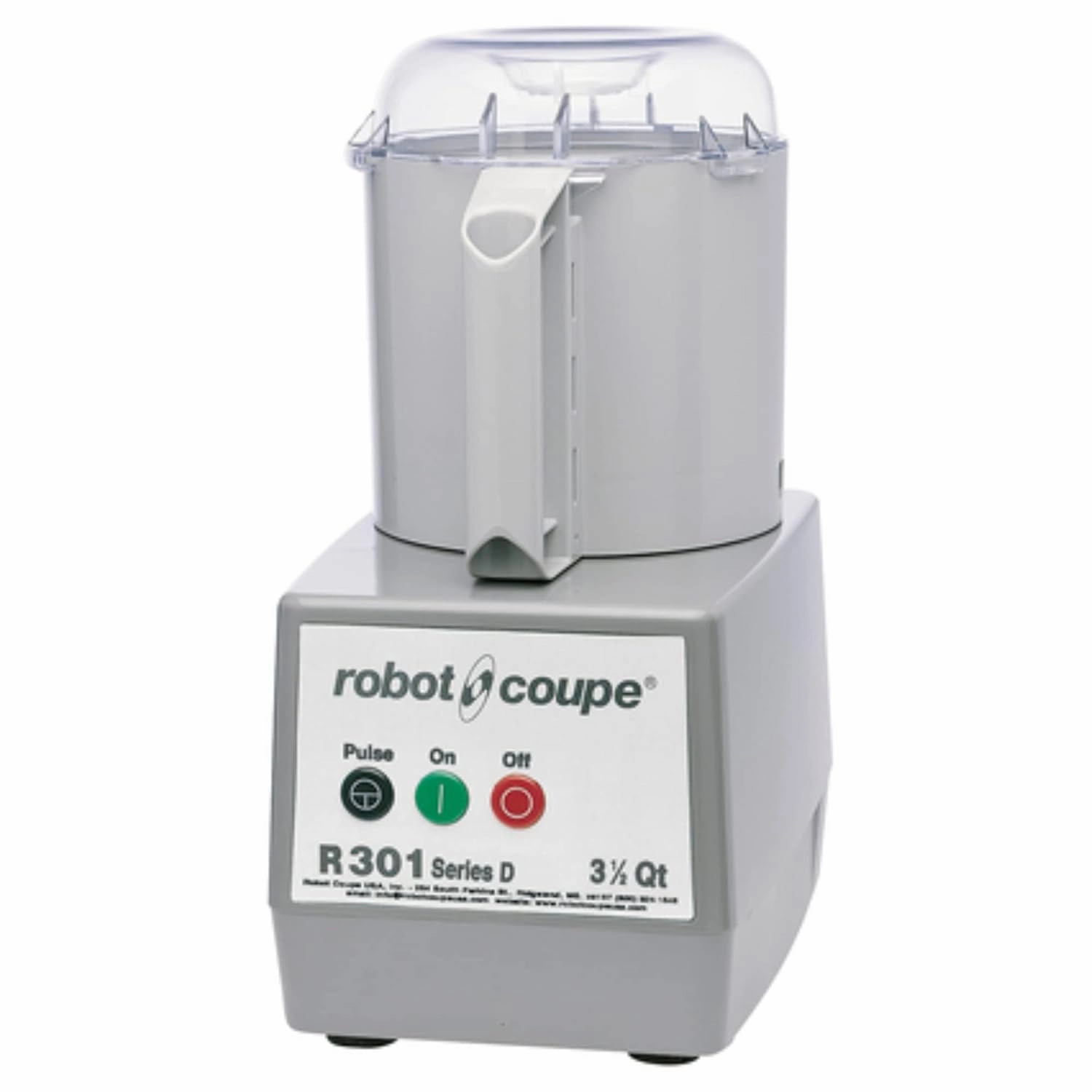 Robot Coupe R301B 3.7-Liter Bowl Commercial Food Processor, Polycarbonate Bowl, Plastic, 120v, Gray