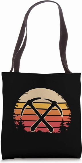Rockhounding Mining Geology Retro Sunset Graphic Tote Bag