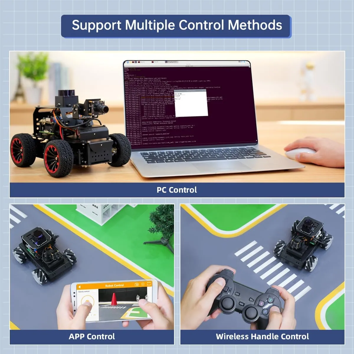 ROS2 Robot Car for Raspberry Pi 5 Programmable AI Vision Smart Robot Kit 360° Omnidirectional Movement Chassis, Lidar SLAM Mapping Navigation Path Planning Autonomous Driving, MentorPi M1 Without RPi