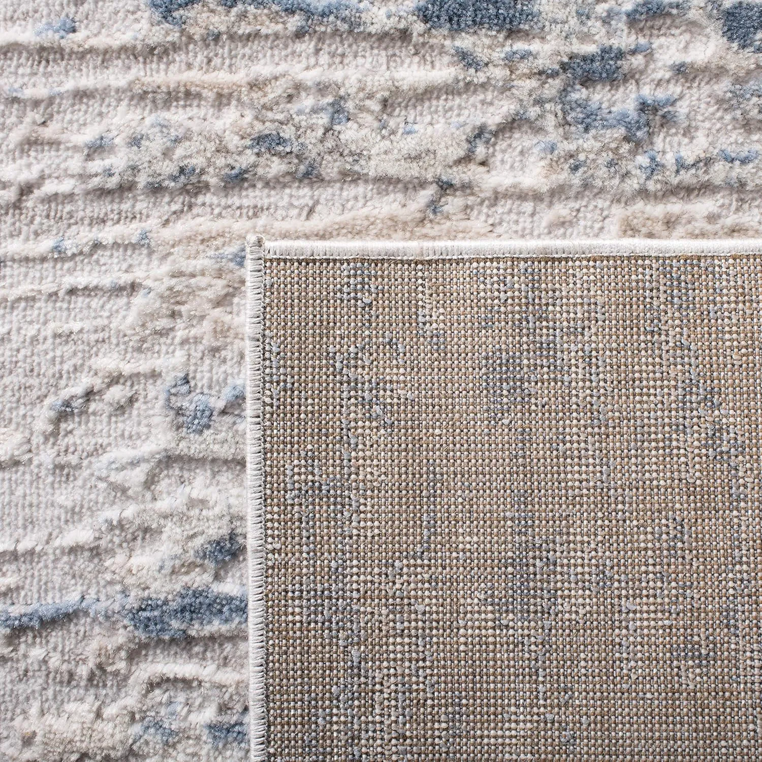 SAFAVIEH Amelia Collection Accent Rug - 2'2" x 4', Ivory & Blue, Modern Abstract Design, Non-Shedding & Easy Care, Ideal for High Traffic Areas in Entryway, Living Room, Bedroom (ALA768A)