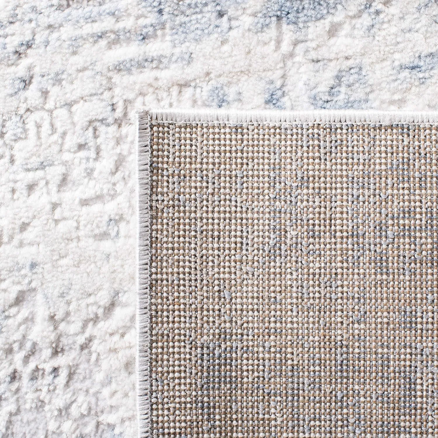 SAFAVIEH Amelia Collection Area Rug - 9' x 12', Ivory & Blue, Modern Abstract Design, Non-Shedding & Easy Care, Ideal for High Traffic Areas in Living Room, Bedroom (ALA700A)