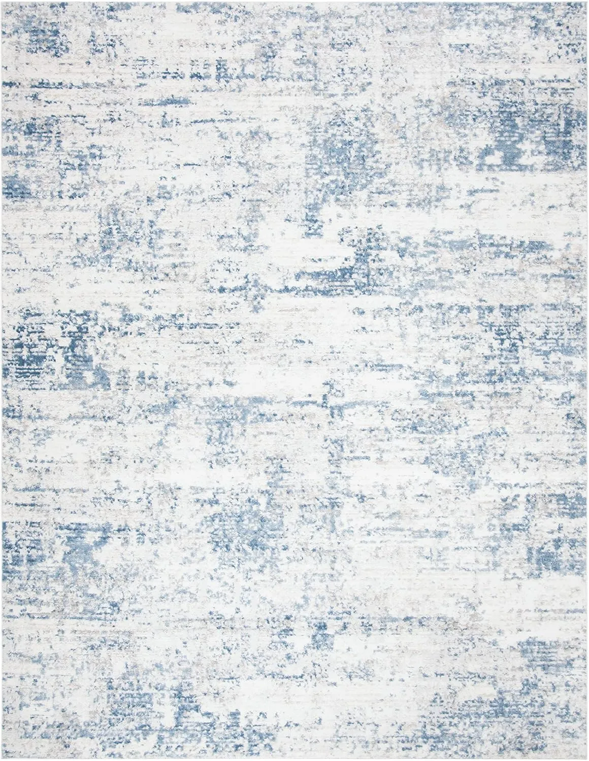 SAFAVIEH Amelia Collection Area Rug - 9' x 12', Ivory & Blue, Modern Abstract Design, Non-Shedding & Easy Care, Ideal for High Traffic Areas in Living Room, Bedroom (ALA700A)