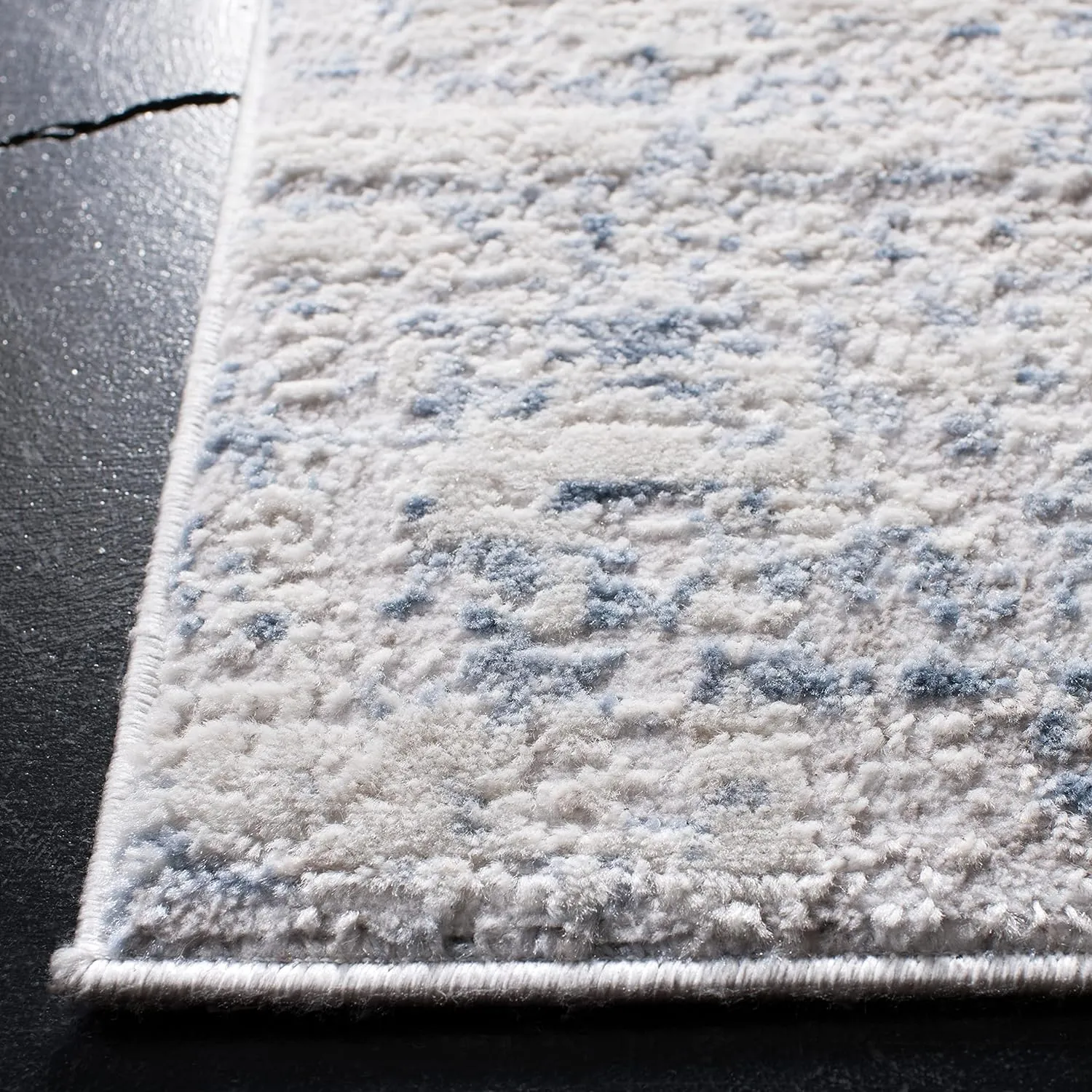SAFAVIEH Amelia Collection Area Rug - 9' x 12', Ivory & Blue, Modern Abstract Design, Non-Shedding & Easy Care, Ideal for High Traffic Areas in Living Room, Bedroom (ALA700A)