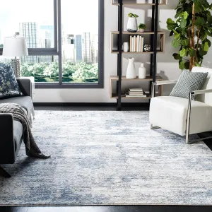 SAFAVIEH Amelia Collection Area Rug - 9' x 12', Ivory & Blue, Modern Abstract Design, Non-Shedding & Easy Care, Ideal for High Traffic Areas in Living Room, Bedroom (ALA700A)