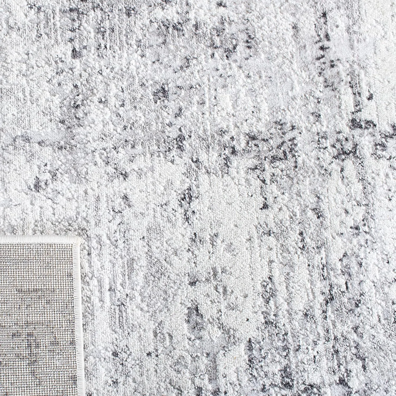 SAFAVIEH Amelia Collection Area Rug - 9' x 12', Ivory & Grey, Modern Abstract Design, Non-Shedding & Easy Care, Ideal for High Traffic Areas in Living Room, Bedroom (ALA700C)