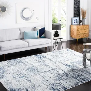 SAFAVIEH Amelia Collection Area Rug - 9' x 12', Ivory & Navy, Modern Abstract Design, Non-Shedding & Easy Care, Ideal for High Traffic Areas in Living Room, Bedroom (ALA700B)