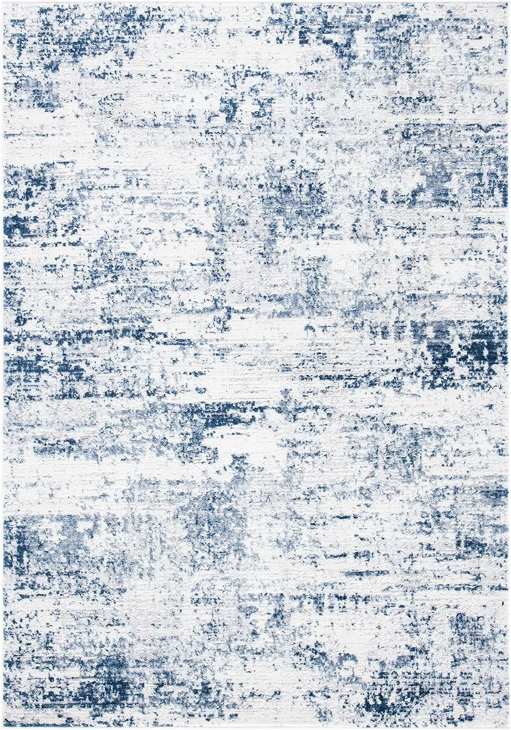 SAFAVIEH Amelia Collection Area Rug - 9' x 12', Ivory & Navy, Modern Abstract Design, Non-Shedding & Easy Care, Ideal for High Traffic Areas in Living Room, Bedroom (ALA700B)