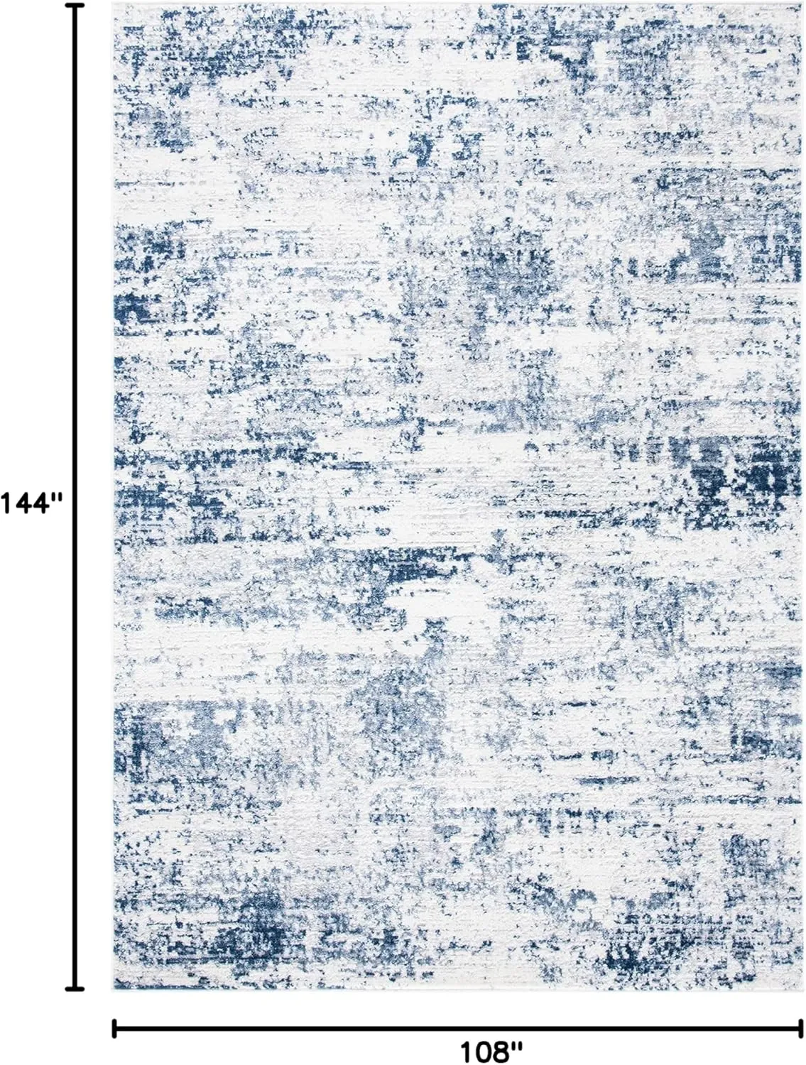 SAFAVIEH Amelia Collection Area Rug - 9' x 12', Ivory & Navy, Modern Abstract Design, Non-Shedding & Easy Care, Ideal for High Traffic Areas in Living Room, Bedroom (ALA700B)
