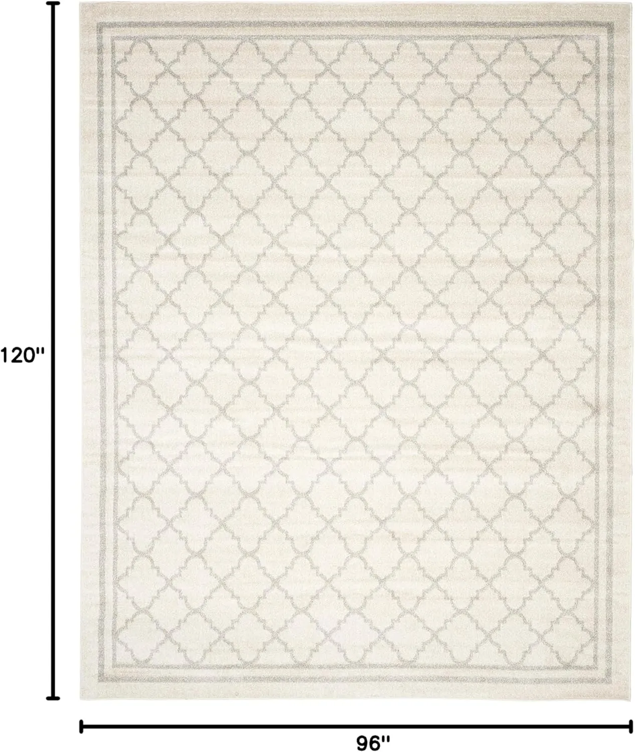 SAFAVIEH Amherst Collection Area Rug - 8' x 10', Beige & Light Grey, Moroccan Trellis Design, Non-Shedding & Easy Care, Ideal for High Traffic Areas in Living Room, Bedroom (AMT422E)