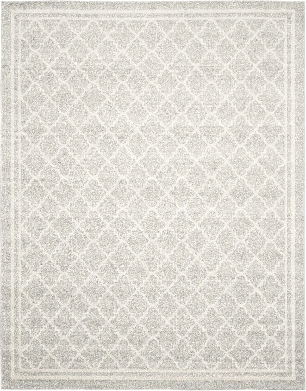 SAFAVIEH Amherst Collection Area Rug - 8' x 10', Light Grey & Beige, Moroccan Trellis Design, Non-Shedding & Easy Care, Ideal for High Traffic Areas in Living Room, Bedroom (AMT422B)
