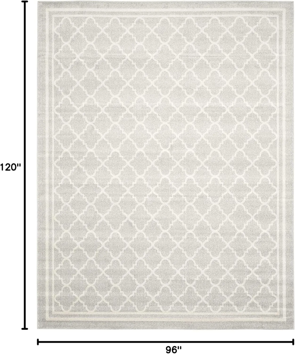 SAFAVIEH Amherst Collection Area Rug - 8' x 10', Light Grey & Beige, Moroccan Trellis Design, Non-Shedding & Easy Care, Ideal for High Traffic Areas in Living Room, Bedroom (AMT422B)