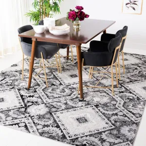 Safavieh Area Rug 8x10 - Brentwood Collection - Large - Black & Ivory, Diamond Damask Design, Non-Shedding & Easy Cleaning, Ideal for Living Room, Bedroom, Office, Dining Space (BNT827Z)