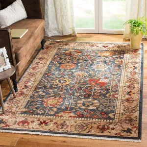 SAFAVIEH Area Rug 8x10 - Kashan Collection - Large - Blue & Tan, Traditional Oriental Design, Non-Shedding & Easy Cleaning, Ideal for Living Room, Bedroom, Office, Dining Space (KSN303G)