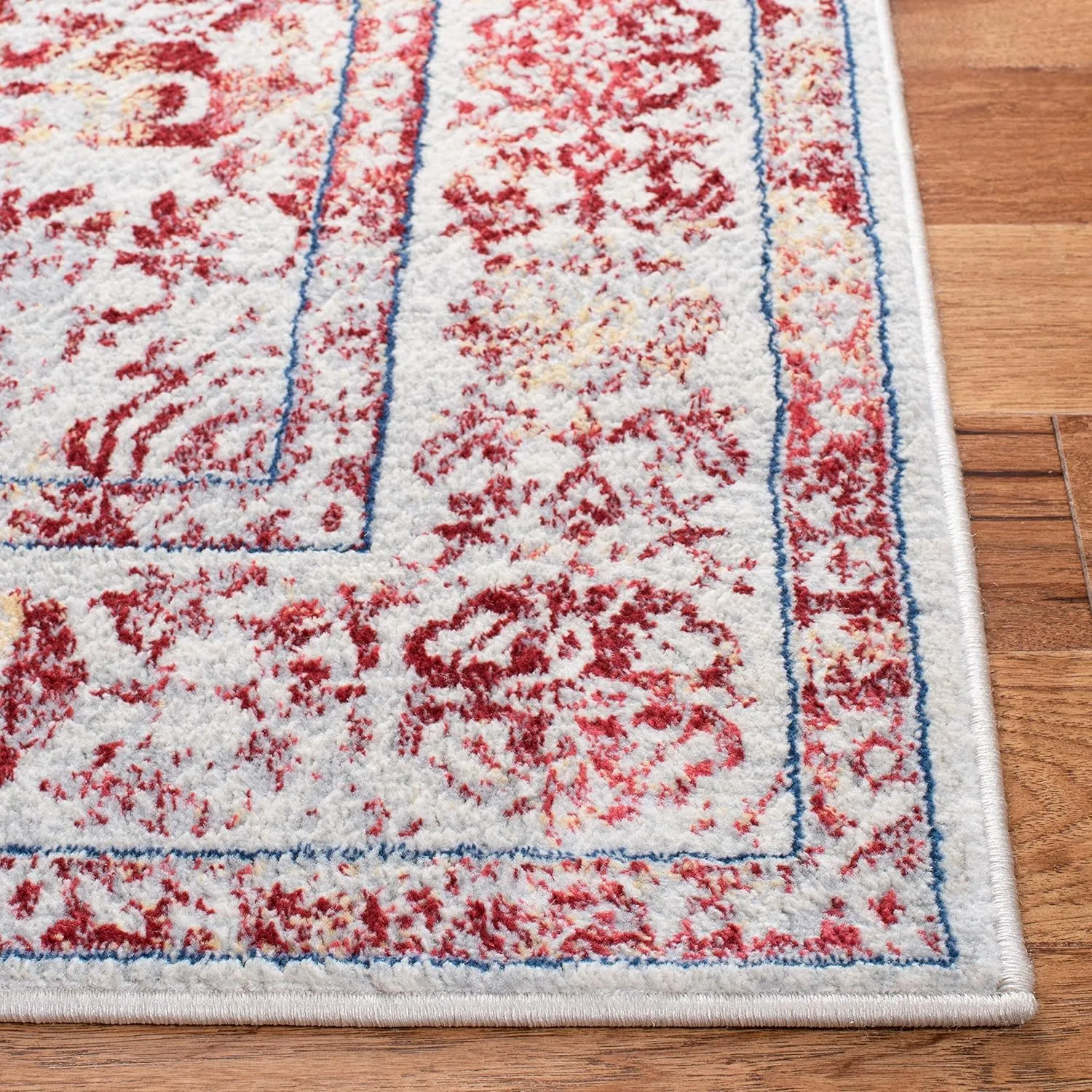 SAFAVIEH Brentwood Collection 8' x 10' Ivory/Red BNT832C Medallion Distressed Non-Shedding Living Room Bedroom Dining Home Office Area Rug
