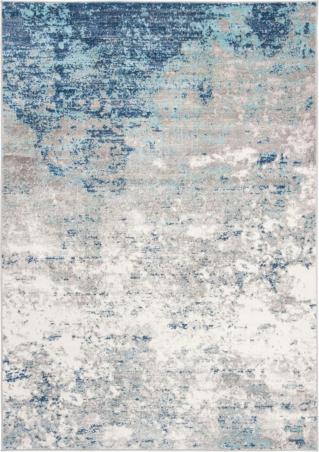 SAFAVIEH Brentwood Collection Area Rug - 6' x 9', Light Grey & Blue, Modern Abstract Design, Non-Shedding & Easy Care, Ideal for High Traffic Areas in Living Room, Bedroom (BNT822F)