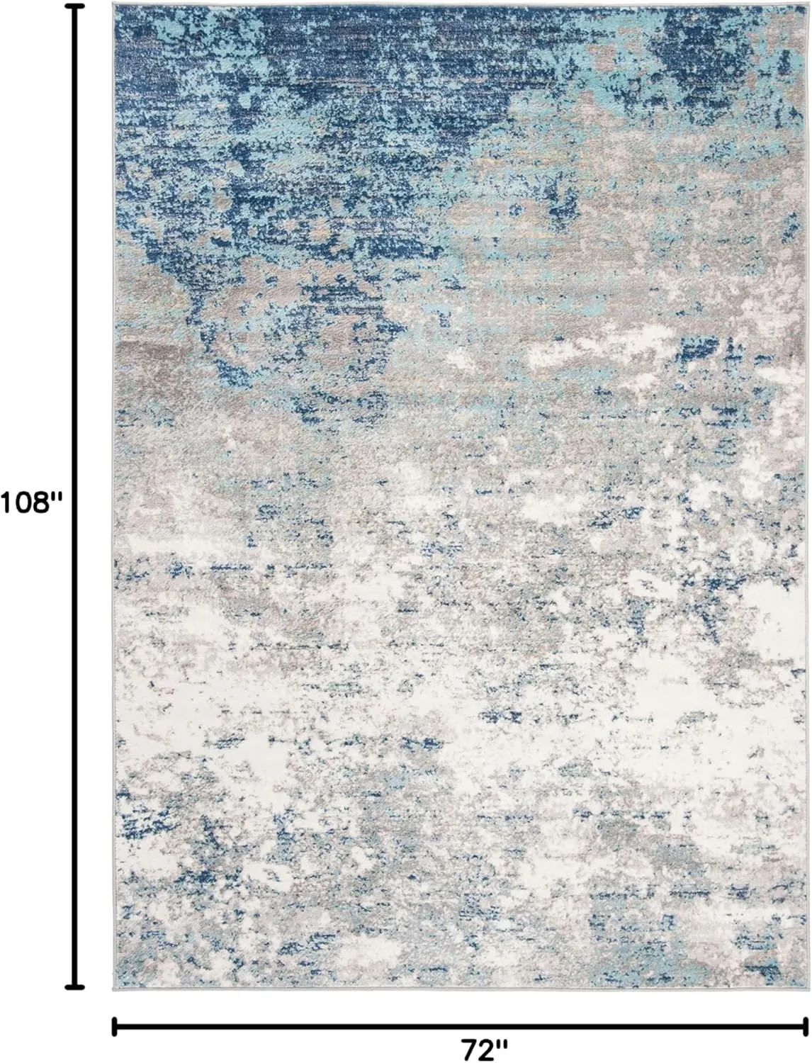 SAFAVIEH Brentwood Collection Area Rug - 6' x 9', Light Grey & Blue, Modern Abstract Design, Non-Shedding & Easy Care, Ideal for High Traffic Areas in Living Room, Bedroom (BNT822F)
