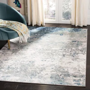 SAFAVIEH Brentwood Collection Area Rug - 6' x 9', Light Grey & Blue, Modern Abstract Design, Non-Shedding & Easy Care, Ideal for High Traffic Areas in Living Room, Bedroom (BNT822F)